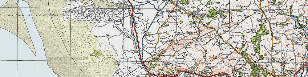 Old map of Pinged in 1923