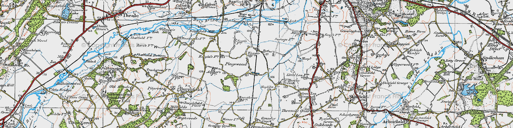 Old map of Pingewood in 1919