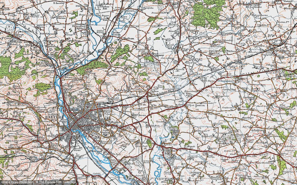 Old Map of Pinhoe, 1919 in 1919