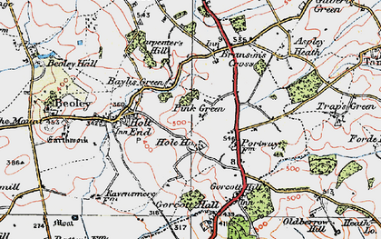 Old map of Pink Green in 1919