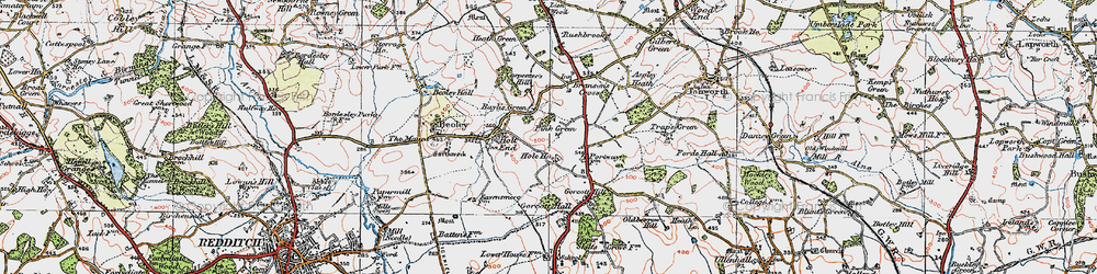 Old map of Pink Green in 1919