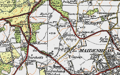 Old map of Pinkneys Green in 1919
