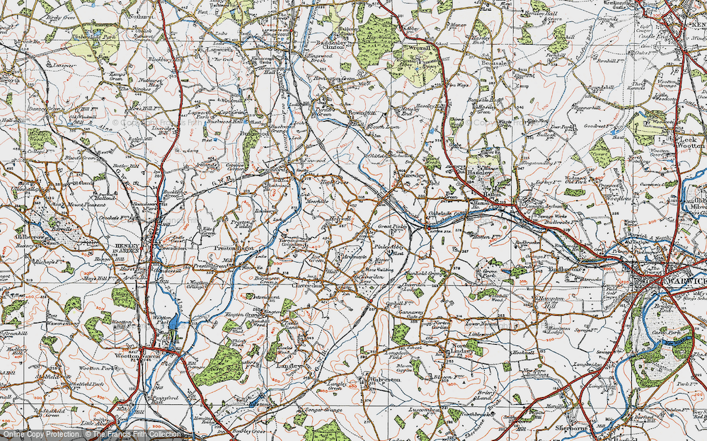 Old Map of Historic Map covering River Evenlode in 1919