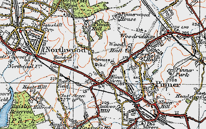 Old map of Pinnerwood Park in 1920