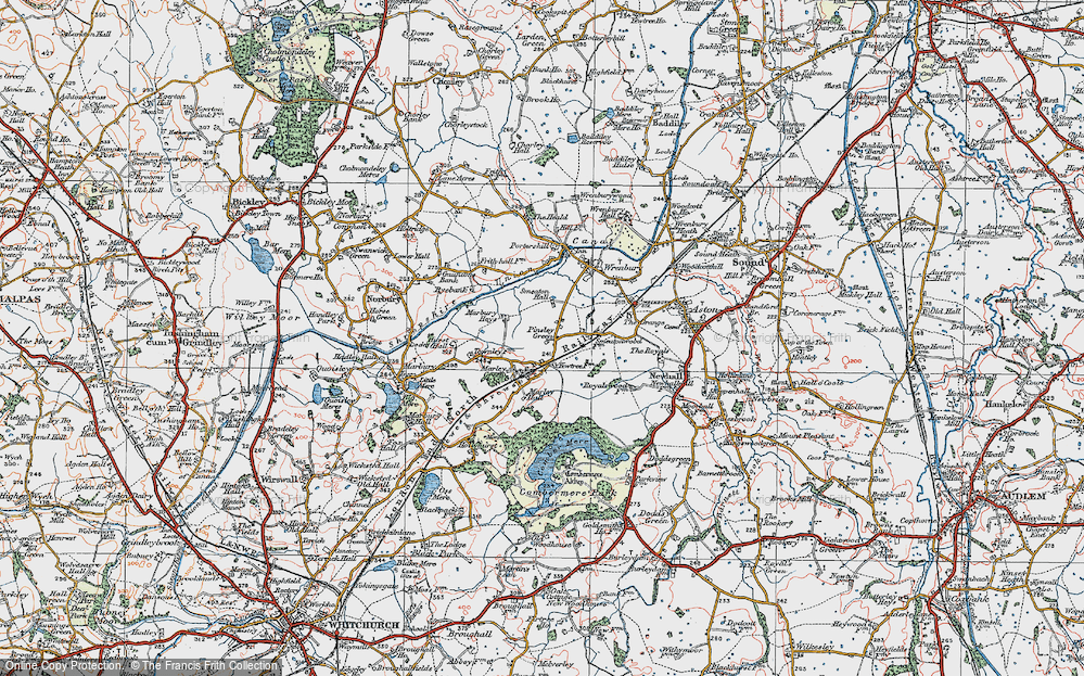 Old Map of Pinsley Green, 1921 in 1921