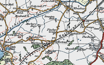 Old map of Pinsley Green in 1921