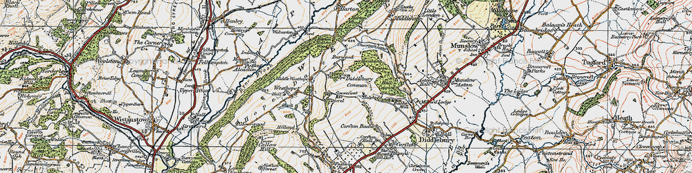 Old map of Pinstones in 1920