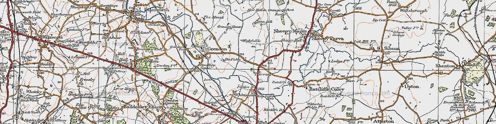 Old map of Pinwall in 1921