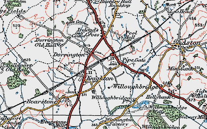 Old map of Willoughbridge Wells in 1921