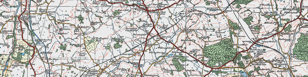 Old map of Willoughbridge Wells in 1921