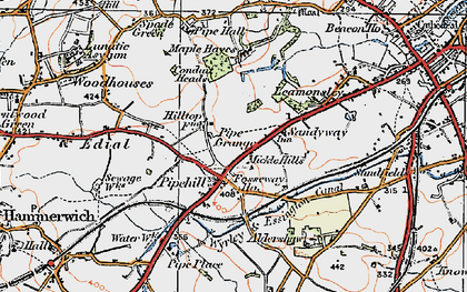 Old map of Pipehill in 1921