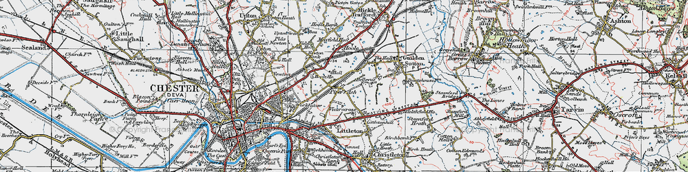 Old map of Piper's Ash in 1924