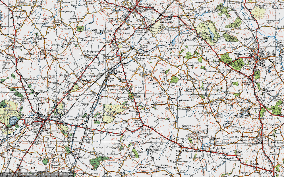 Old Map of Piper's Hill, 1919 in 1919