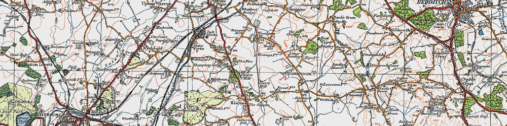 Old map of Piper's Hill in 1919