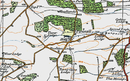 Old map of Pipewell in 1920