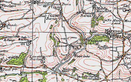 Old map of Pippacott in 1919