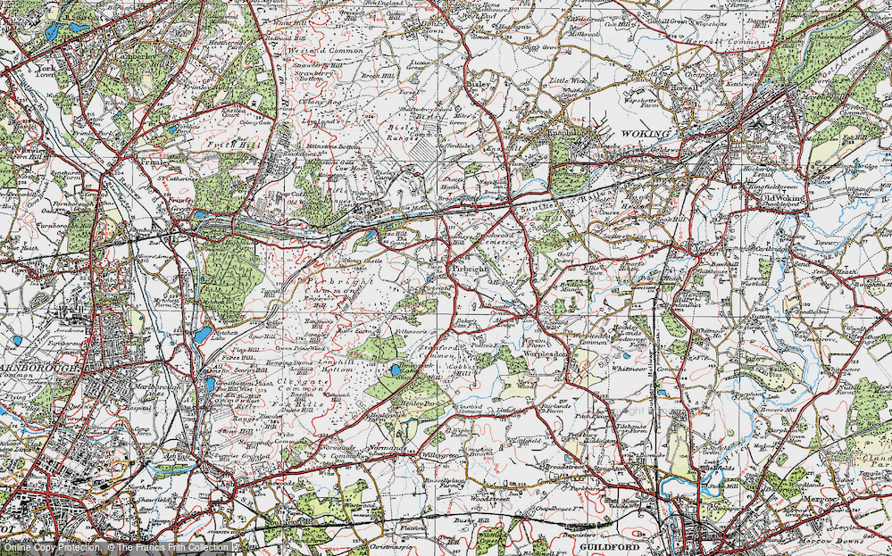 Old Map of Pirbright, 1920 in 1920