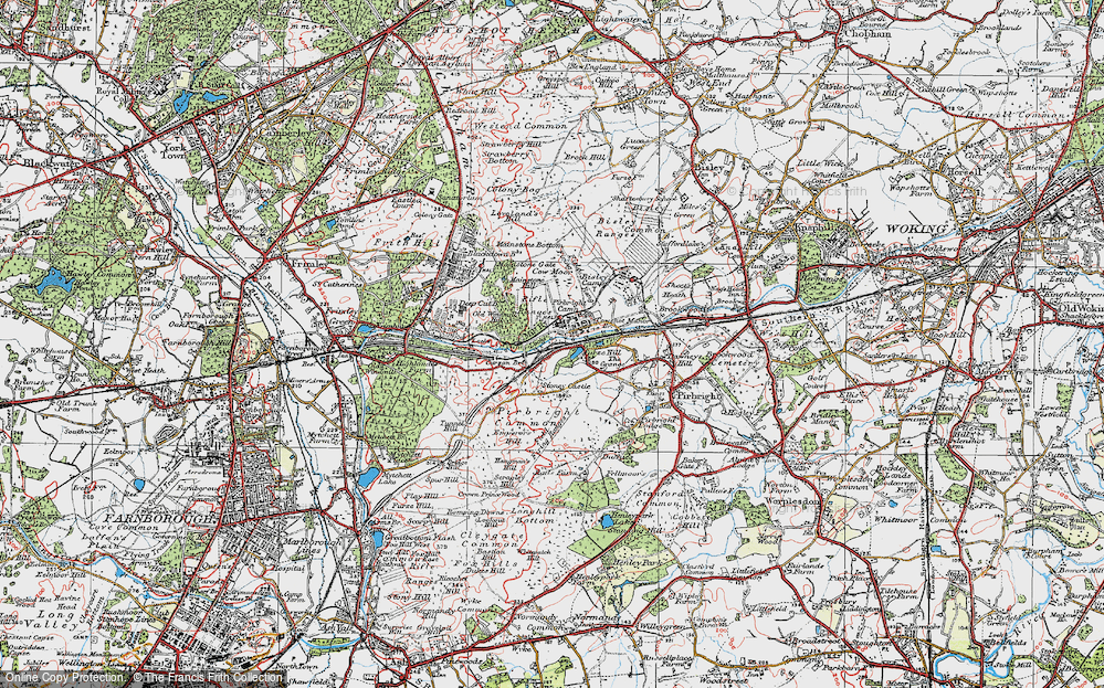 Old Map of Pirbright Camp, 1920 in 1920