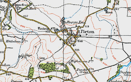 Old map of Pirton in 1919