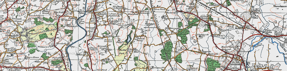 Old map of Pirton in 1920