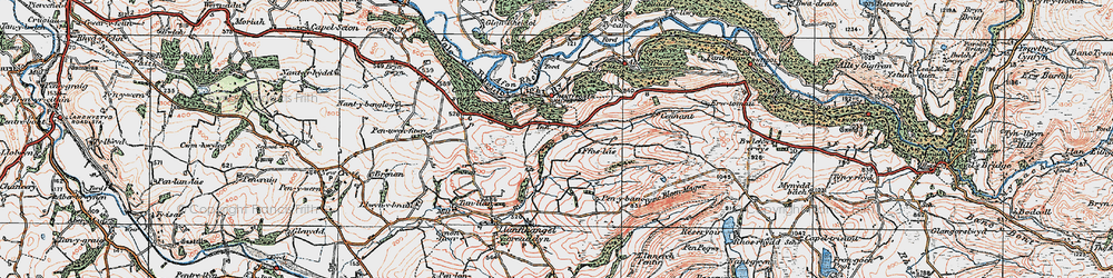 Old map of Allt-fedw in 1922