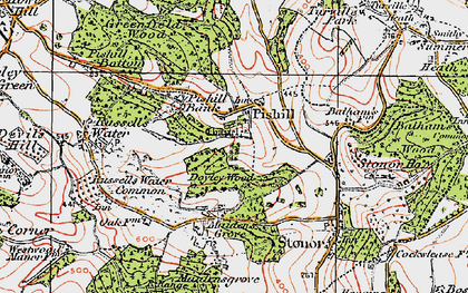 Old map of Pishill in 1919
