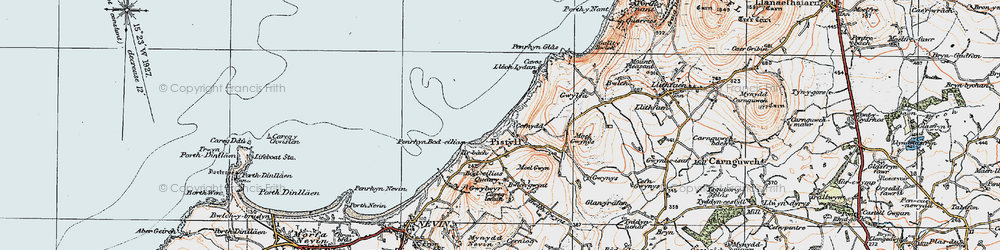 Old map of Pistyll in 1922