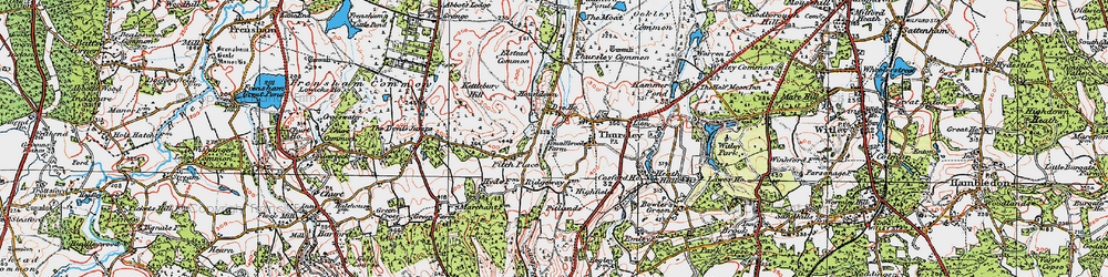 Old map of Truxford in 1919