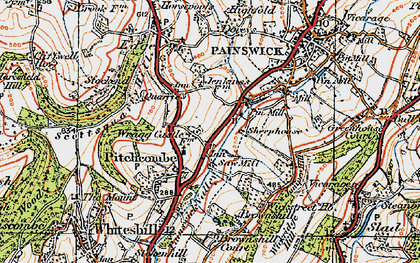 Old map of Pitchcombe in 1919