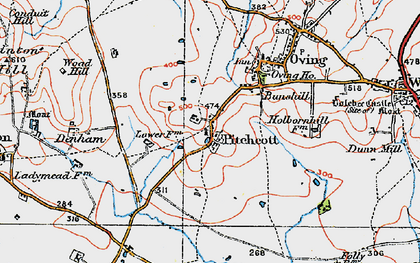 Old map of Pitchcott in 1919