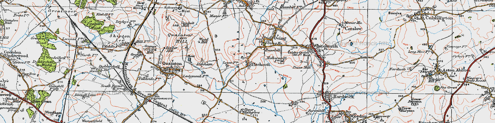 Old map of Pitchcott in 1919