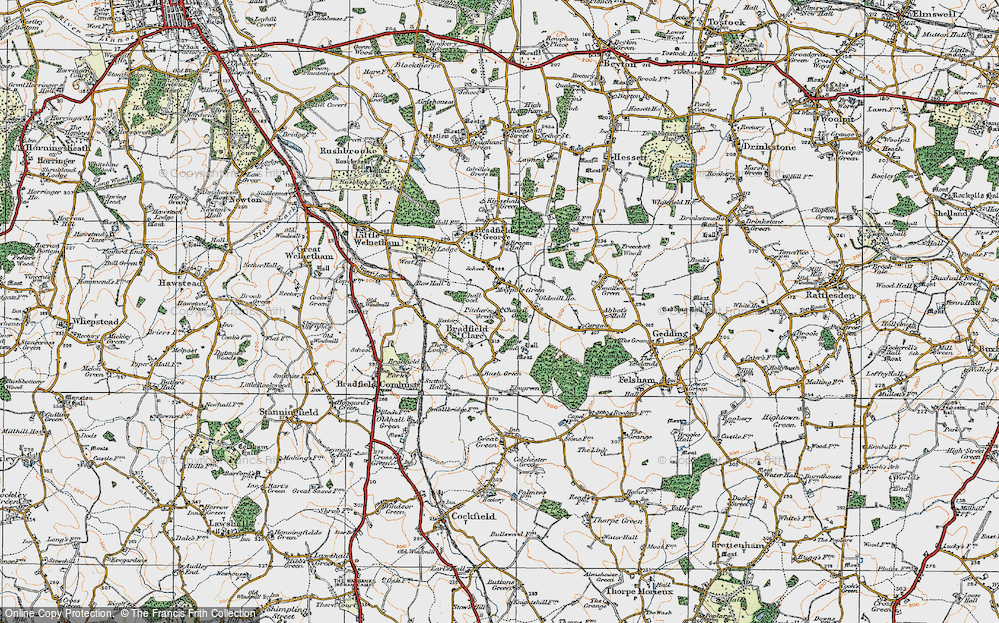 Old Map of Pitcher's Green, 1921 in 1921