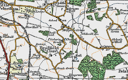 Old map of Pitcher's Green in 1921