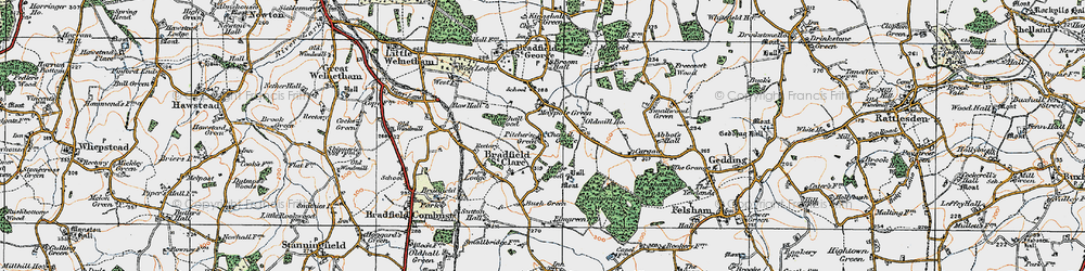 Old map of Pitcher's Green in 1921