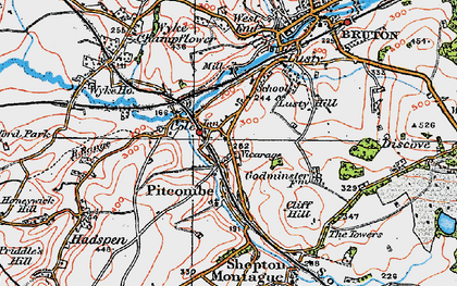 Old map of Pitcombe in 1919