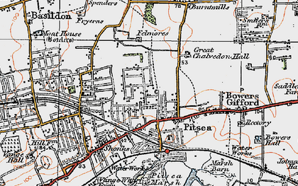 Old map of Pitsea in 1921