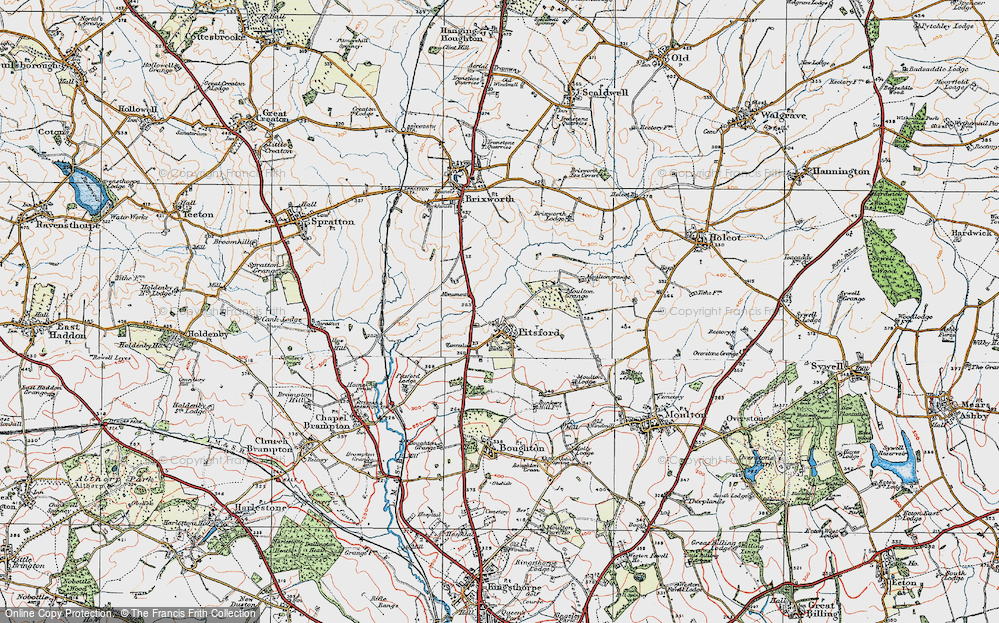 Old Map of Historic Map covering Brampton Valley Way in 1919