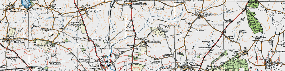 Old map of Brampton Valley Way in 1919