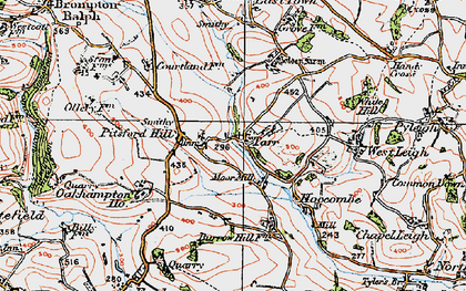 Old map of Pitsford Hill in 1919