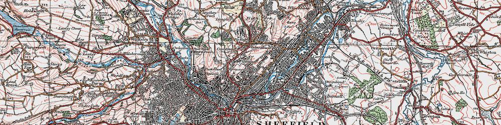 Old map of Pitsmoor in 1923