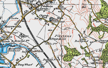 Old map of Pitstone in 1920