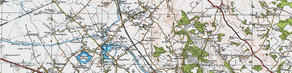 Old map of Pitstone in 1920