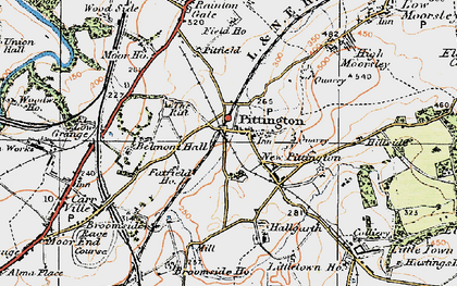 Old map of Pittington in 1925