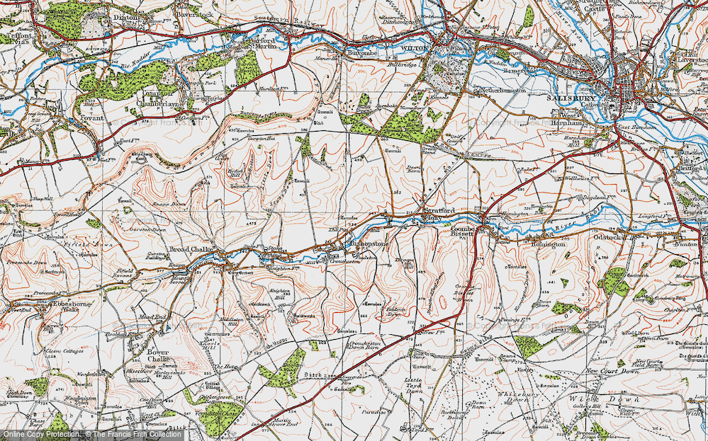 Old Map of Historic Map covering Windwhistle in 1919