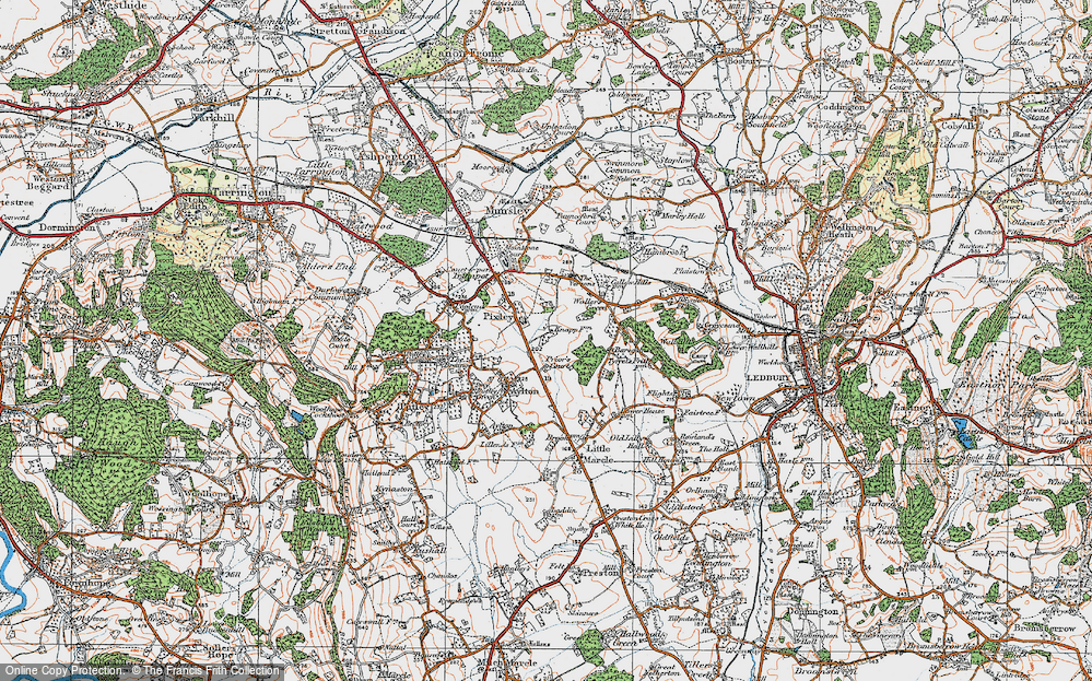 Old Map of Historic Map covering Ast Wood in 1920