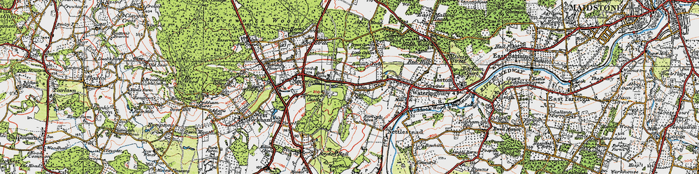 Old map of Pizien Well in 1920
