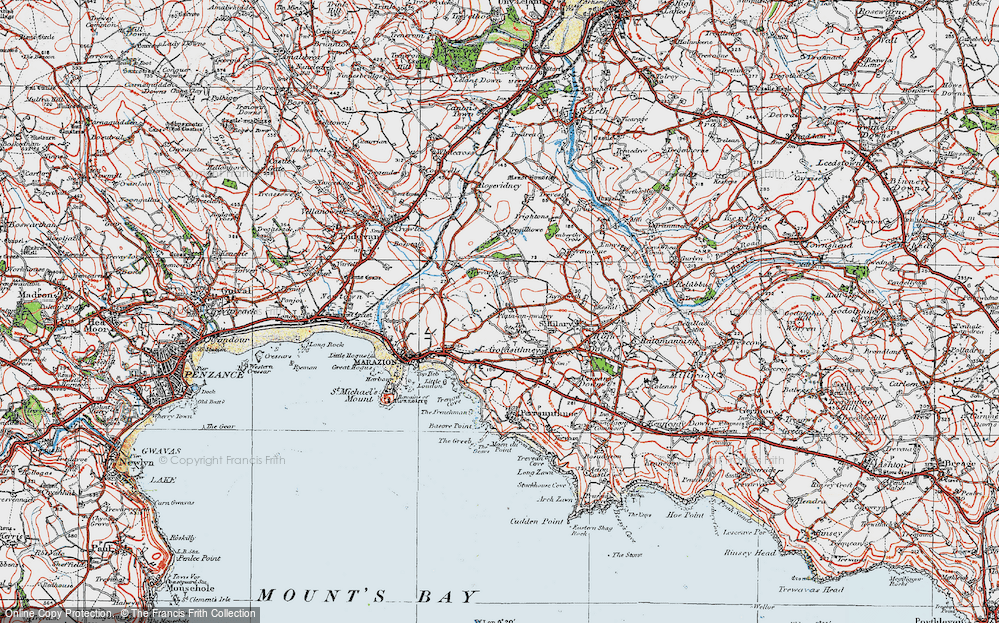 Old Map of Plain-an-Gwarry, 1919 in 1919