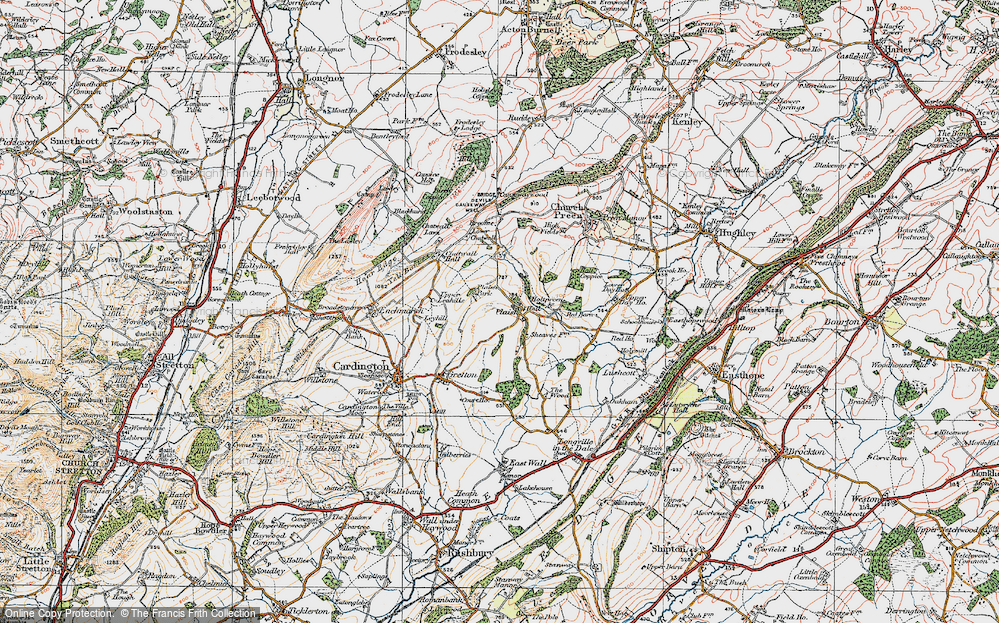Old Map of Plaish, 1921 in 1921