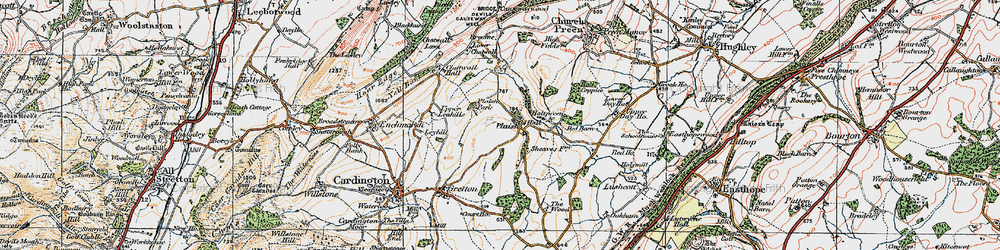 Old map of Plaish in 1921