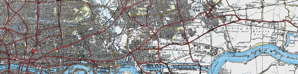 Old map of Plaistow in 1920